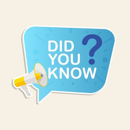 Did you know label sticker with speech bubble and megaphone. Vector Illustration EPS10のイラスト素材