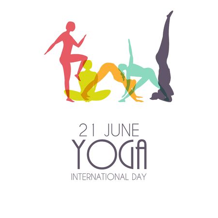 Yoga International Day 21 June Background. Vector Illustration EPS10のイラスト素材