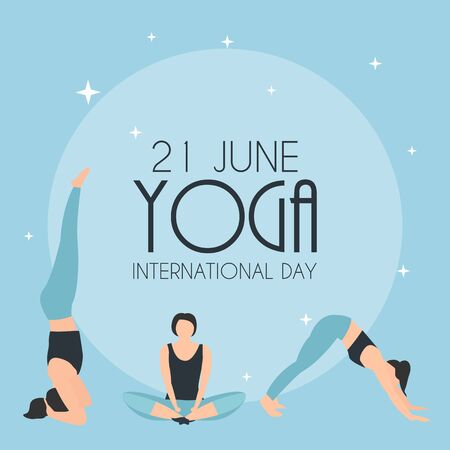 Yoga International Day 21 June Background. Vector Illustration EPS10のイラスト素材