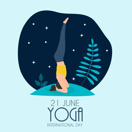 Yoga International Day 21 June Background. Vector Illustration EPS10のイラスト素材