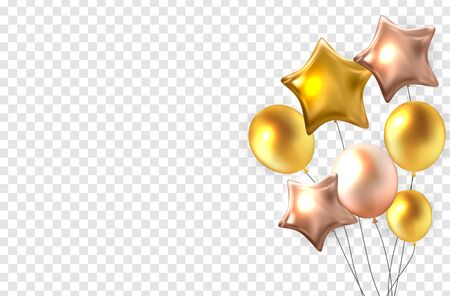Color Glossy Balloons on Transparent Background Vector Illustration EPS10のイラスト素材