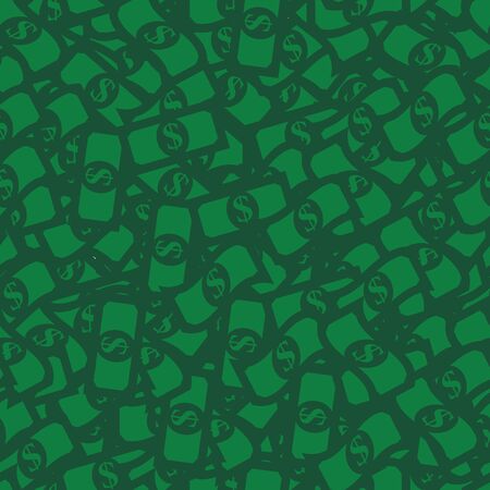 Money seamless pattern. Green dollar billsのイラスト素材