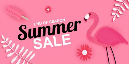 End of season Summer sale poster background. Illustrationのイラスト素材