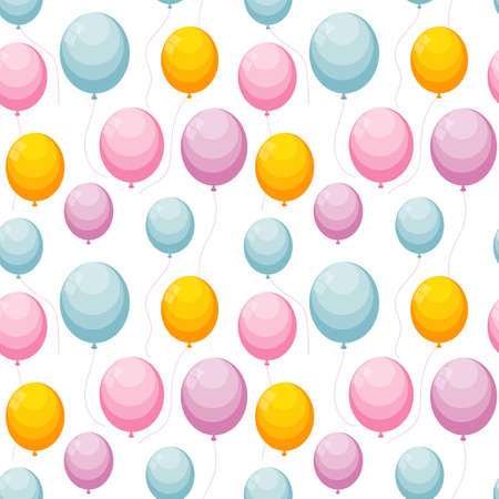 Balloon Seamless Pattern on white Background. Vector Illustrationのイラスト素材