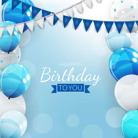 Birthday invitation background with balloons. Vector Illustration EPS10のイラスト素材