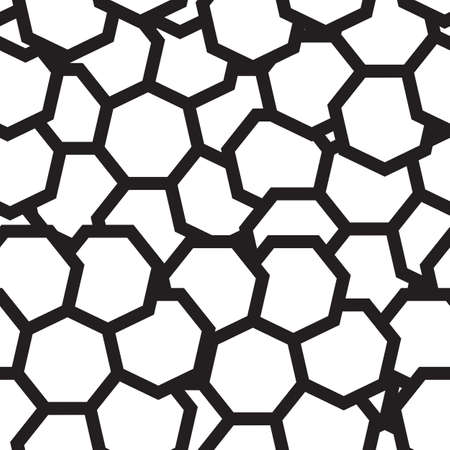 Black and White Geometric Abstract Background Seamless Pattern. Vector Illustration.のイラスト素材