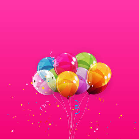 Color Glossy Balloons Background Vector Illustrationのイラスト素材