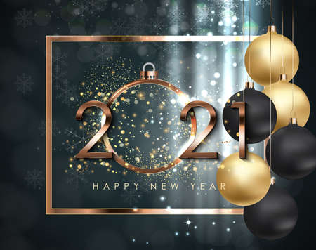 Happy New Year 2021 Holiday Background Template. Vector Illustration EPS10