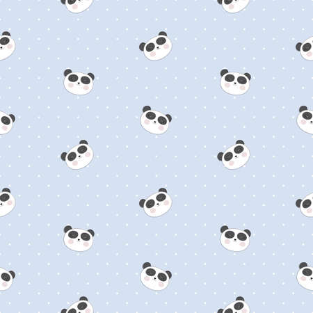 Little cute panda seamless pattern for card and shirt design. Vector Illustration EPS10のイラスト素材