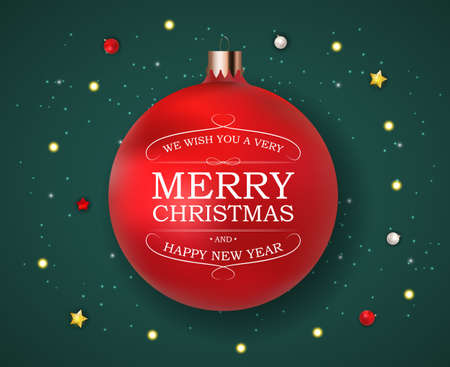 Merry Christmas and Happy New Year Background. Vector Illustrationのイラスト素材