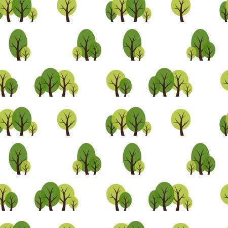 Abstract Forest Tree Seamless Pattern Background. Vector Illustration