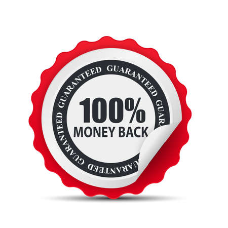 100 Money Back Label Template Sign. Vector Illustrationのイラスト素材