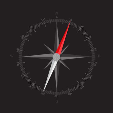 Compass direction icon for web design isolated on white background. Vector Illustrationのイラスト素材