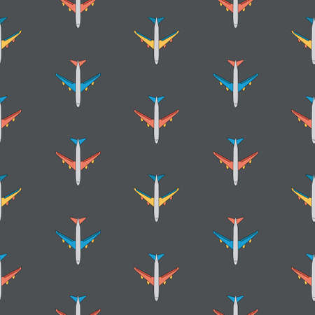 Airplane Seamless Pattern Background Vector Illustrationのイラスト素材