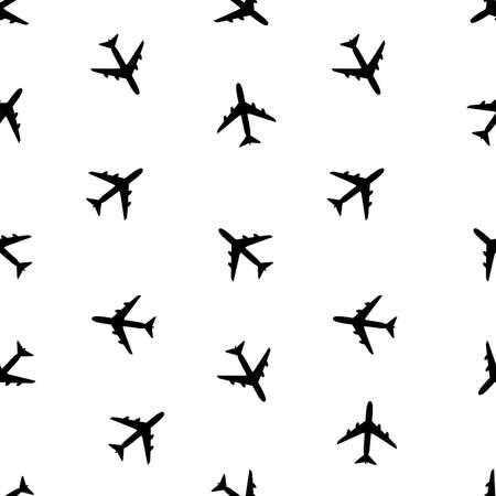 Airplane Seamless Pattern Background Vector Illustrationのイラスト素材