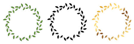 Laurel wreath Collection set isolated on white background. Vector Illustrationのイラスト素材