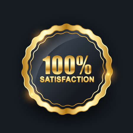 Vector 100 satisfaction guaranteed label.のイラスト素材