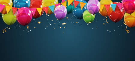 Abstract Holiday Background with Balloons. Can be used for advertisment, promotion and birthday card or invitation. Vector Illustrationのイラスト素材