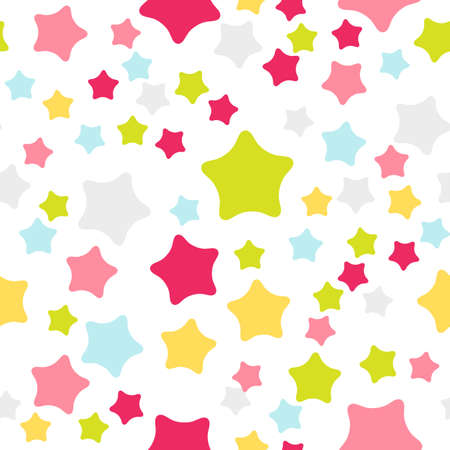 Cute Children s Seamless Pattern Background with Stars Vector Illustration.のイラスト素材
