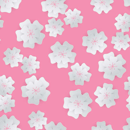 Flower Seamless Pattern Background. Vector Illustrationのイラスト素材
