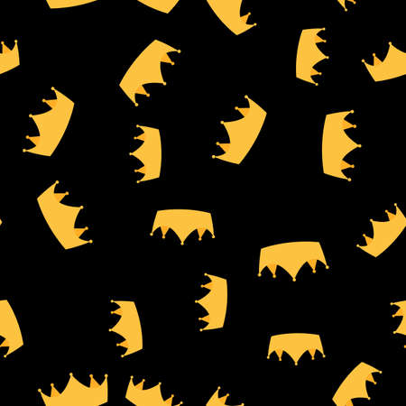 Princess Golden Crown Royal Vintage Luxury Seamless Pattern Background. Vector Illustrationのイラスト素材