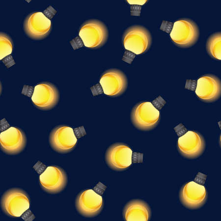 Light Bulb Seamless Pattern Background. Vector Illustrationのイラスト素材