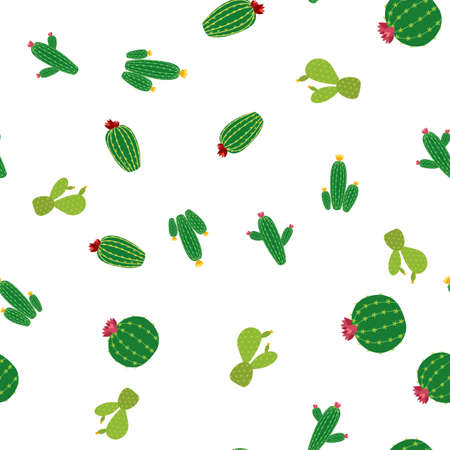 Cactus Seamless Pattern Background Vector Illustrationのイラスト素材