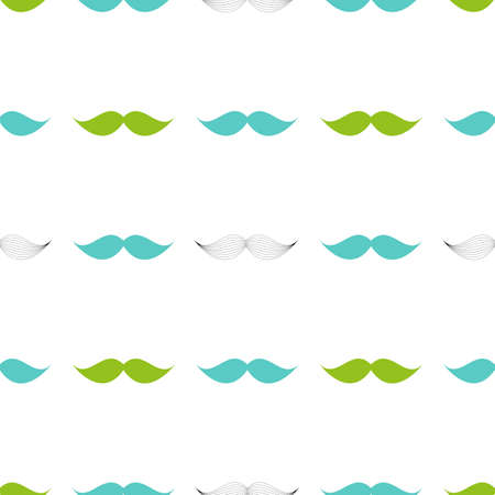 Mustache Seamless Pattern, Father`s Day Background Vector Illustration EPS10のイラスト素材