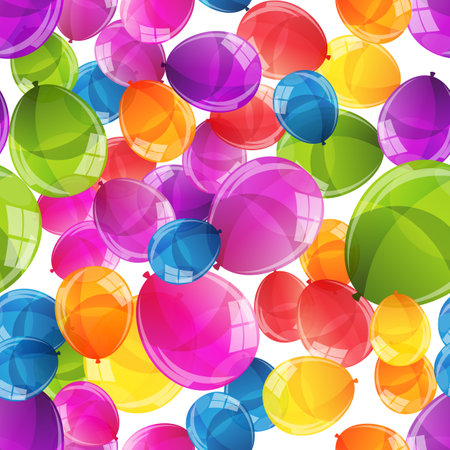 Seamless holiday balloon pattern for Wedding, anniversary, birthday and party. Design for banner, poster, card, invitation and scrapbook. Vector Illustration EPS10のイラスト素材