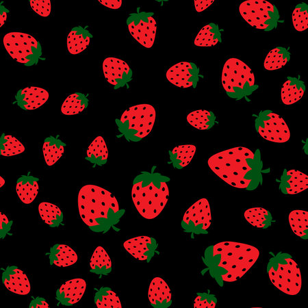Seamless Strawberry pattern for Wedding, anniversary, birthday and party. Design for banner, poster, card, invitation and scrapbook. Vector Illustrationのイラスト素材