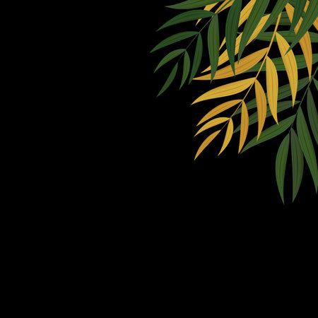 Abstract Realistic Green Palm Leaf Tropical Background. Vector illustrationのイラスト素材