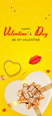 Valentine's Day Background Design. Template for advertising, web, social media and fashion ads. Poster, flyer, greeting card, header for website Vector Illustrationのイラスト素材