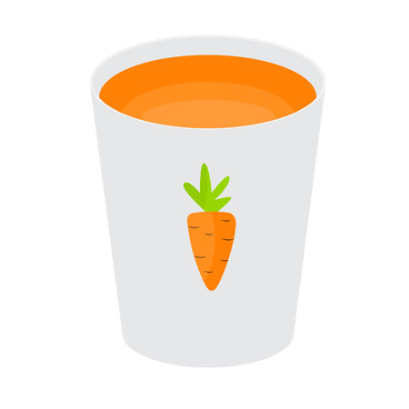 Vitamin Carrot Juice Glass Cup Simple Icon. Vector Illustrationのイラスト素材