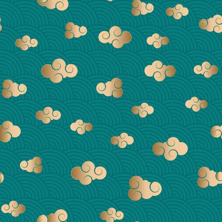Abstract Chinese Seamless Pattern Background. Vector Illustrationのイラスト素材