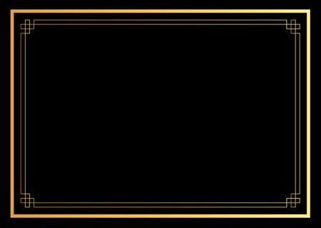 Abstract Chinese style golden frame. Vector Illustrationのイラスト素材