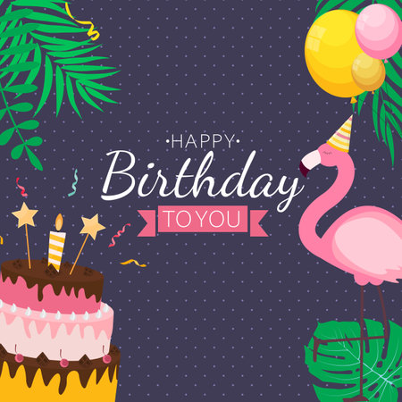 Birthday Card, Congratulation Template Vector Illustration EPS10のイラスト素材