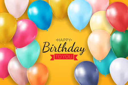 Realistic 3d balloon background for party, holiday, birthday, promotion card, poster. Vector...