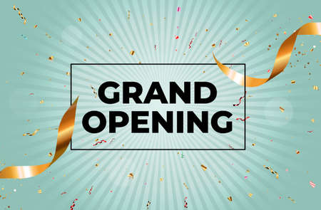 Grand Opening Card Background. Vector Illustration