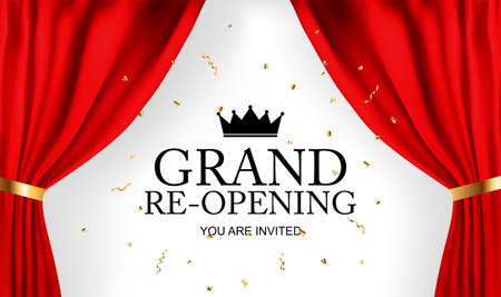 Grand RE-Opening Card Business Poster Background. Vector Illustrationのイラスト素材