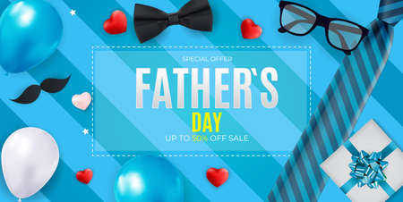 Father s Day Sale Background. Poster, flyer, greeting card, header for website. Vector Illustrationのイラスト素材