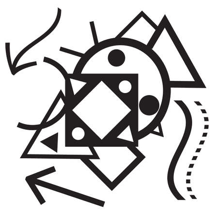 Strange black and white hypnotic mesmerizing and alluring pattern. Vector Illustration.のイラスト素材