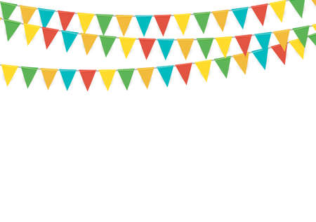 Triangle party flag garland isolated on white background. Vector Illustration EPS10のイラスト素材