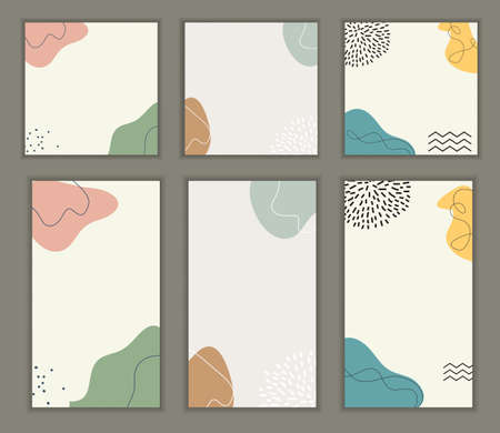 Abstract background set with minimal design element for business card, invitation, promotion poster, post and story in social network. Vector illustration EPS10のイラスト素材