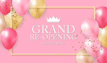 Grand Opening congratulation background card with balloons. Vector Illustration EPS10のイラスト素材