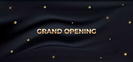 Grand Opening Card Business Poster Luxury Silk Background. Vector Illustration