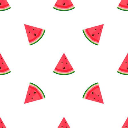 Summer Flat Seamless pattern Background with watermelon. Vector Illustrationのイラスト素材