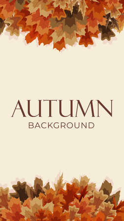 Autumn sale background with falling leaves. Can be used as story post in social network.のイラスト素材