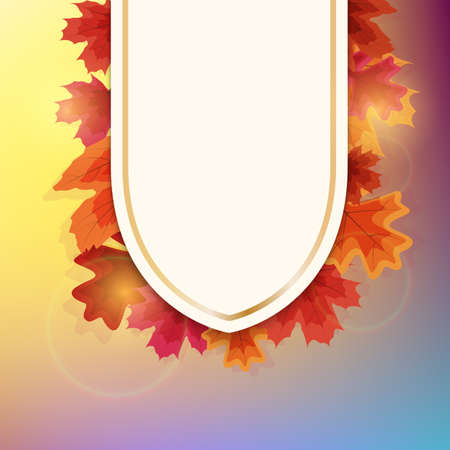 Autumn natural background template with falling leavesのイラスト素材