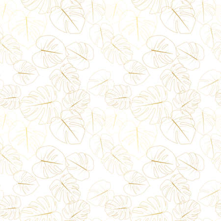 Monstera leaaves seamless pattern natural tropical background. Vector Illustration EPS10のイラスト素材