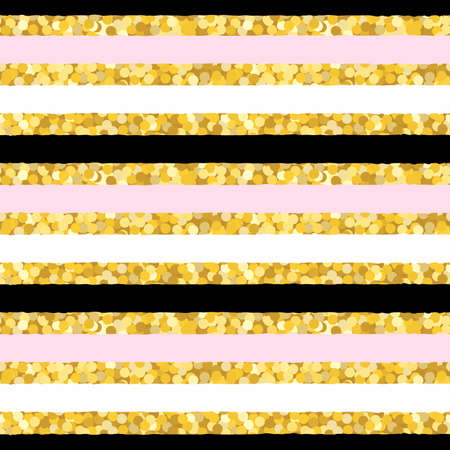 Golden glitter striped seamless pattern background. Vector Illustration EPS10のイラスト素材